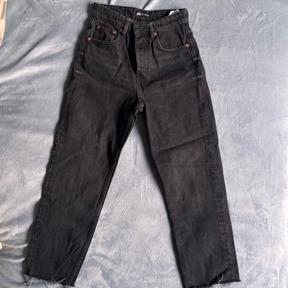 Zara High Rise Skinny Black Jeans US4 EUR36